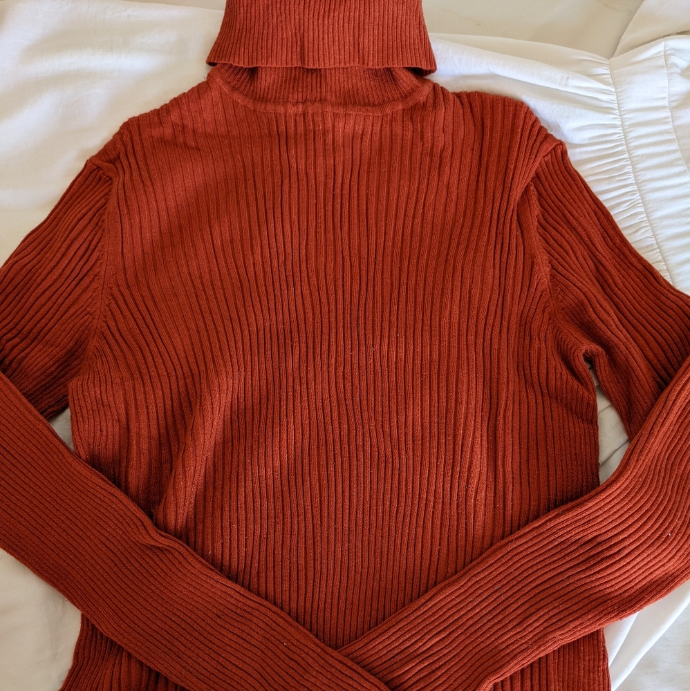 Ashley Stewart Burnt Orange Turtle Neck Sweater